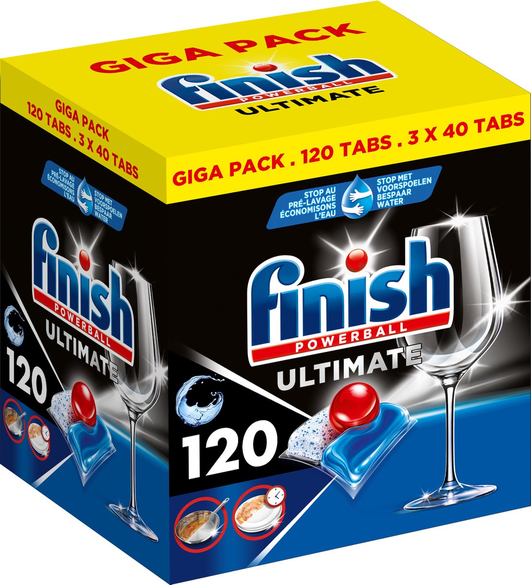 Finish Ultimate All in One Regular Vaatwastabletten - 120 Capsules - halfjaarbox (8720065008941)
