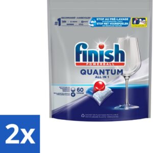 Finish - Vaatwastabletten - Quantum All-in-1 - 60 Capsules - Voordeelverpakking - 2 stuks (8123901614892)