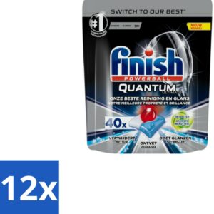 Finish - Vaatwastabletten - Quantum Ultimate Ontvetter - 40 Capsules - Voordeelverpakking - 12 stuks (8127155616848)