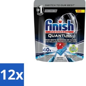 Finish - Vaatwastabletten - Quantum Ultimate Ontvetter - 40 Capsules - Voordeelverpakking - 12 stuks (8127155616862)