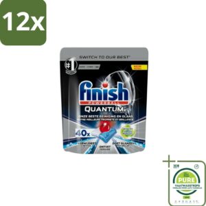 Finish - Vaatwastabletten - Quantum Ultimate Ontvetter - 40 Capsules - Voordeelverpakking - 12 stuks - Vaatwastabletten - Vaatwassertabletten (8155361538166)
