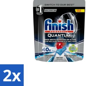 Finish - Vaatwastabletten - Quantum Ultimate Ontvetter - 40 Capsules - Voordeelverpakking - 2 stuks (8123901614847)
