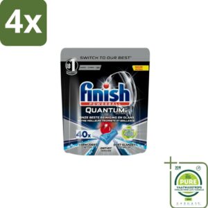 Finish - Vaatwastabletten - Quantum Ultimate Ontvetter - 40 Capsules - Voordeelverpakking - 4 stuks - Vaatwastabletten - Vaatwassertabletten (8130868332097)