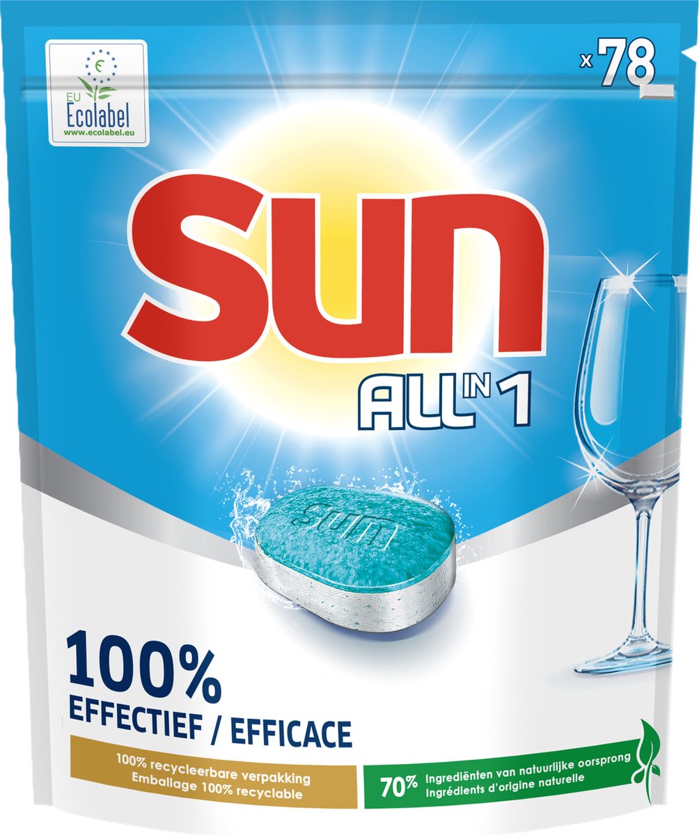 Sun All-in-1 - Eco Label - Vaatwastabletten - 78 Tabletten (8710522628799)