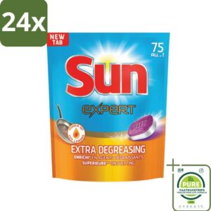 Sun Expert - All-in-1 - Vaatwastabletten - Extra Ontvettend - 75 Tabletten - Voordeelverpakking - 24 stuks - Vaatwastabletten - Vaatwasser (8017551662184)