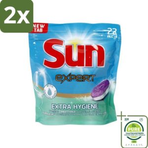 Sun Expert - Extra Hygiëne - Vaatwastabletten - 22 Tabletten - Voordeelverpakking - 2 stuks - Vaatwastabletten - Vaatwasser (8017551568301)