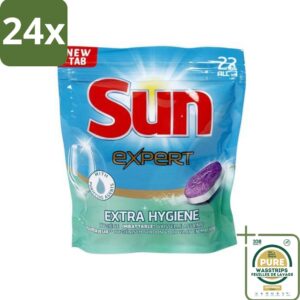 Sun Expert - Extra Hygiëne - Vaatwastabletten - 22 Tabletten - Voordeelverpakking - 24 stuks - Reiniging - Hygiëne (8036496213947)