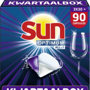 Sun Optimum All-in 1 Regular Capsules - 90 vaatwastabletten - Kwartaalbox (8720181250095)