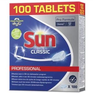 Sun Vaatwastabletten - 100 Stuks - Sun Classic Professional - Pro Formula - Effectief - Werkt Zelfs In Een 30 Minuten Vaatwasprogramma - Vaatwasser - Keuken - Afwas Tabletten (6152119472460)