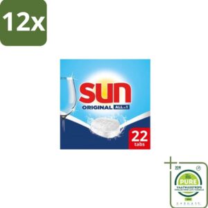 Sun - Vaatwastabletten - All-in-1 Original - 22 tabletten - Voordeelverpakking - 12 stuks - Vaatwastabletten - Vaatwassen (8155361542675)