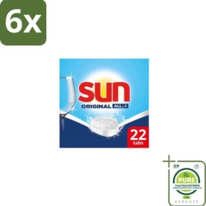 Sun - Vaatwastabletten - All-in-1 Original - 22 tabletten - Voordeelverpakking - 6 stuks - Vaatwastabletten - Vaatwassen (8155361531747)