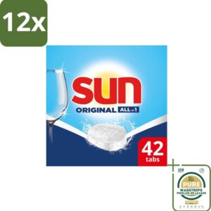 Sun - Vaatwastabletten - Original - 42 tabletten - Voordeelverpakking - 12 stuks - Reiniging - Vaatwastablet (8155361705650)