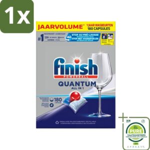 1 x Finish Powerball - Quantum All in 1 - Vaatwastabletten - 180 Tabletten - Vaatwascapsules - Diepe Reiniging - Glans - Vaatwasser - Finish Quantum (8017551500370)