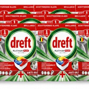 12 x Dreft - Vaatwastabletten - Platinum Plus All-in-One Citroen - Frisse geur - 25 Tabletten - Voordeelverpakking - 12 stuks (8721643152469)
