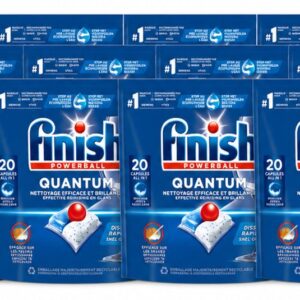 12 x Finish - Vaatwasmiddel - Quantum Vaatwastabletten Regular - Diepe Reiniging - 20 capsules - Voordeelverpakking - 12 stuks (8721643154029)