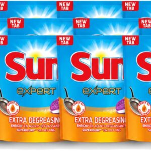 12 x Sun Expert - All-in-1 - Vaatwastabletten - Extra Ontvettend - 75 Tabletten - Voordeelverpakking - 12 stuks (8721643020423)