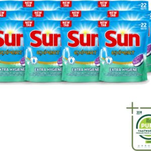 12 x Sun Expert - Extra Hygiëne - Vaatwastabletten - 22 Tabletten - Grootverpakking - Vaatwastabletten - Hygiëne - Vaatwasser - Reiniging - Kalk (8721643042340)