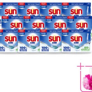 12 x Sun - Vaatwastabletten - All-in-1 Neutraal - 19 tabletten - Bulkverpakking - Vaatwasmiddel - Vaatwastablet (8721643288458)