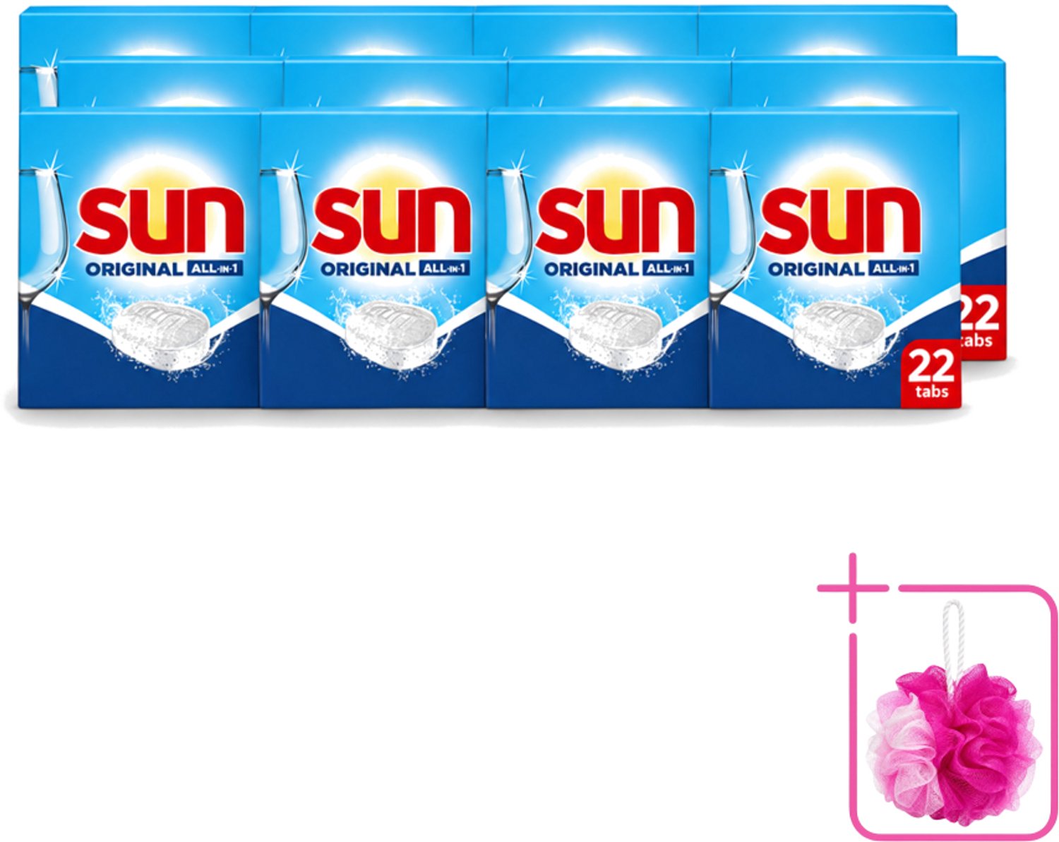 12 x Sun - Vaatwastabletten - All-in-1 Original - 22 tabletten - Bulkverpakking - Vaatwastabletten - Vaatwassen (8721643121601)