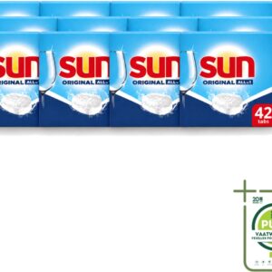 12 x Sun - Vaatwastabletten - Original - 42 tabletten - Grootverpakking - Vaatwastabletten - Vaatwasser - Reiniging - Vaatwastablet - Vaatwastabletten Original (8721643104390)