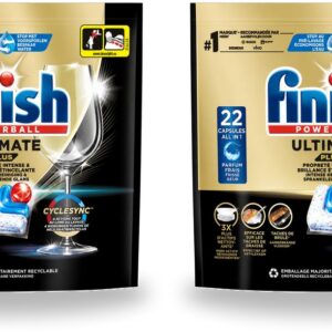 2 x Finish - Vaatwasmiddel - Ultimate Plus Vaatwastabletten Regular - Krachtige Alles-in-1 Reiniging - 22 capsules - Bulkverpakking - 2 stuks (8721643167579)