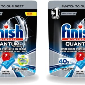 2 x Finish - Vaatwastabletten - Quantum Ultimate Ontvetter - 40 Capsules - Bulkverpakking - 2 stuks (8721643707805)