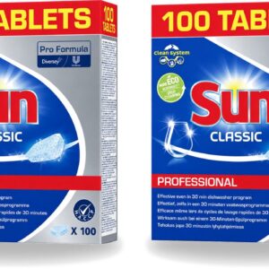 2 x Sun Classic - Pro Formula - Vaatwastabletten - 100 Tabletten - Voordeelverpakking - 2 stuks (8721643710003)