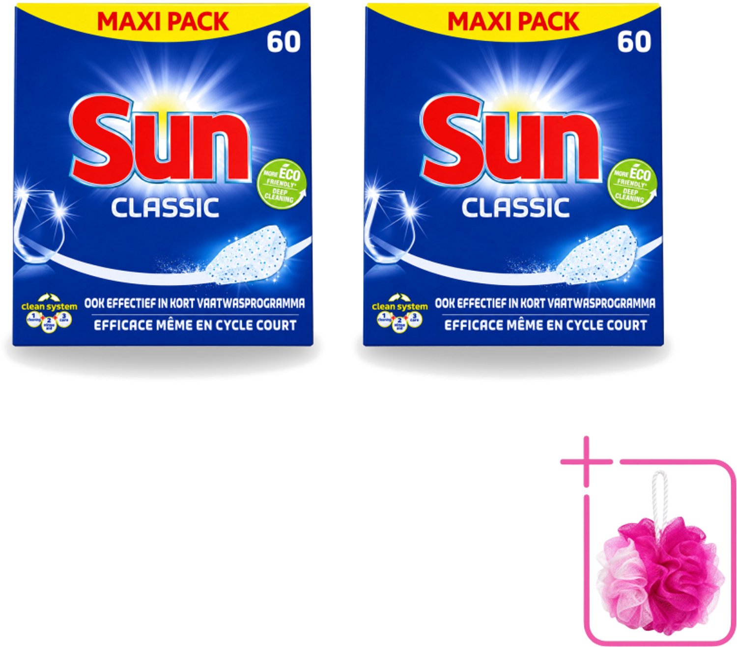 2 x Sun Classic - Vaatwastabletten - Eco - Voordeelverpakking - 60 Tabletten - Bulkverpakking - Vaatwastabletten - Vaatwasser (8721643731749)
