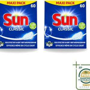 2 x Sun Classic - Vaatwastabletten - Eco - Voordeelverpakking - 60 Tabletten - Vaatwastabletten - Vaatwasser - Reiniging - Vaatwasmiddel - Eco-formule (8721643724512)