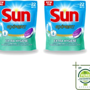 2 x Sun Expert - Extra Hygiëne - Vaatwastabletten - 22 Tabletten - Grootverpakking - Vaatwastabletten - Hygiëne - Vaatwasser - Reiniging - Kalk (8721643717293)