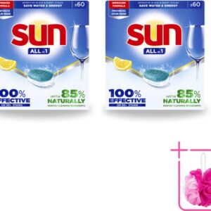 2 x Sun - Vaatwastabletten - All-in-1 Citroen - 60 tabletten - Bulkverpakking - Vaatwastabletten citroen - Vaatwasmiddel (8721643612468)