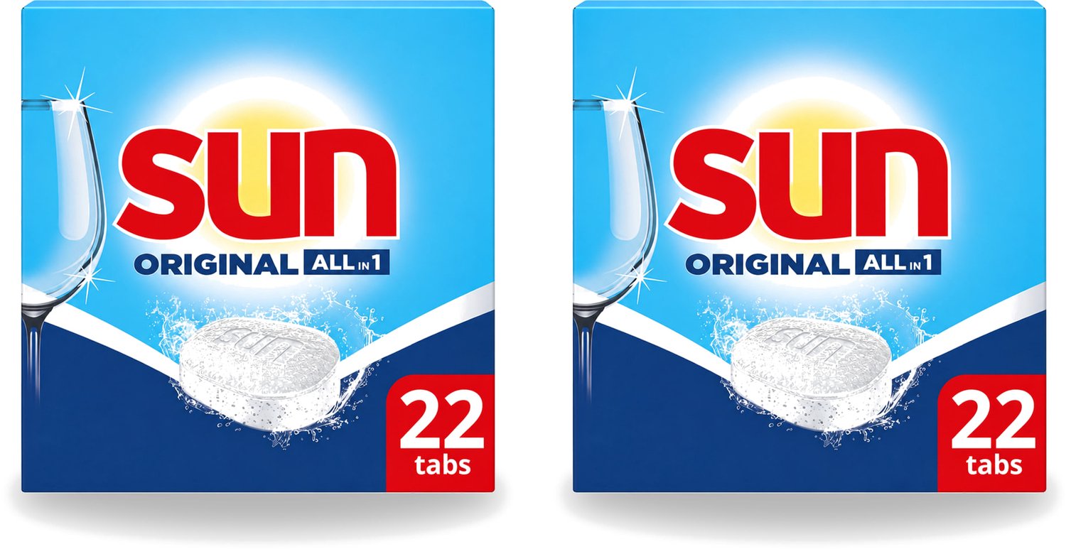 2 x Sun - Vaatwastabletten - All-in-1 Original - 22 tabletten - Voordeelverpakking - 2 stuks (8721643735679)