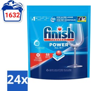 24 x Finish Powerball - Power All in 1 - Vaatwastabletten - Reiniging & Glans - 68 Tabletten - Vaatwastabletten - Vaatwassertabletten - Diepe Reiniging - Vlekken Verwijderen - Glanzend Resultaat (8721418064713)