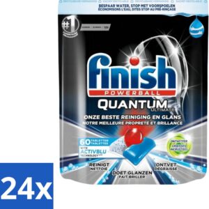 24 x Finish Powerball - Quantum Ultimate - Vaatwastabletten - Ontvetter - 60 Tabletten - Vaatwastabletten - Vaatwasser Tabletten - Ontvetter - Diepe Reiniging - Quantum Technologie (8721418063235)