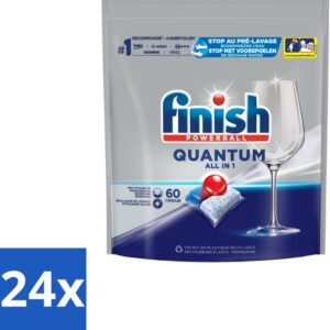 24 x Finish - Vaatwastabletten - Quantum All-in-1 - 60 Capsules - Vaatwastabletten - Vaatwasser - Diepe Reiniging - Glans - Vaatwascapsules (8721418064683)