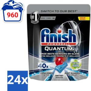 24 x Finish - Vaatwastabletten - Quantum Ultimate Ontvetter - 40 Capsules - Vaatwastabletten - Vaatwassertabletten - Ontvetter - Glans - Reiniging (8721418064621)