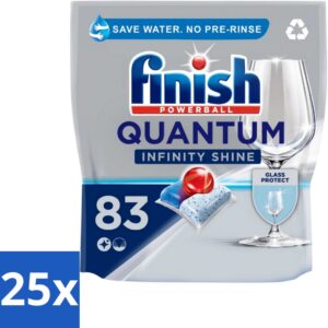 25 x Finish - Vaatwastabletten - Quantum Infinity Shine - 83 Capsules - Vaatwastabletten - Vaatwasmachine - Glasbescherming - Reiniging - Vlekken (8721418123304)