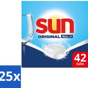 25 x Sun - Vaatwastabletten - Original - 42 tabletten - Vaatwastabletten - Vaatwasser - Reiniging - Vaatwastablet - Vaatwasser Tablet (8721418742642)