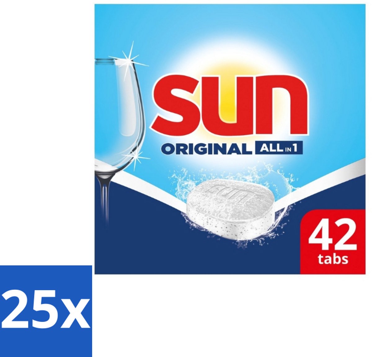 25 x Sun - Vaatwastabletten - Original - 42 tabletten - Vaatwastabletten - Vaatwasser - Reiniging - Vaatwastablet - Vaatwasser Tablet (8721418742642)