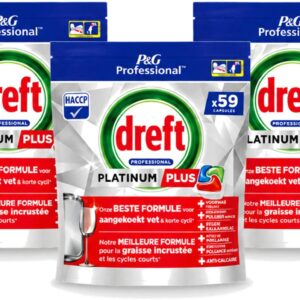 3 x Dreft - Vaatwastabletten - Platinum+ Regular - 59 Tabletten - Bulkverpakking - 3 stuks (8721643088720)