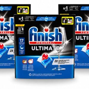 3 x Finish - Vaatwasmiddel - Ultimate Vaatwastabletten Regular - Krachtige Reiniging - 17 capsules - Bulkverpakking - 3 stuks (8721643125746)