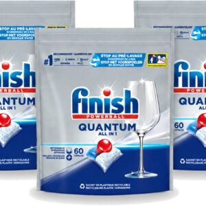 3 x Finish - Vaatwastabletten - Quantum All-in-1 - 60 Capsules - Bulkverpakking - 3 stuks (8721643003556)