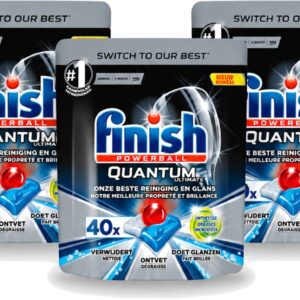 3 x Finish - Vaatwastabletten - Quantum Ultimate Ontvetter - 40 Capsules - Bulkverpakking - 3 stuks (8721643003624)