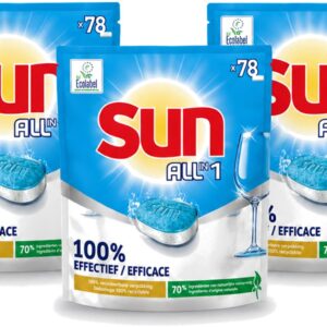 3 x Sun All-in-1 - Eco Label - Vaatwastabletten - 78 Tabletten - Voordeelverpakking - 3 stuks (8721643005864)