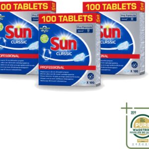 3 x Sun Classic - Pro Formula - Vaatwastabletten - 100 Tabletten - Vaatwastabletten - Vaatwasser - Reiniging - Vlekken Verwijderen - Kalkaanslag (8721643049578)