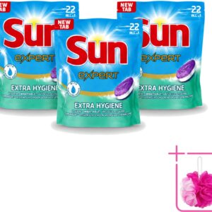 3 x Sun Expert - Extra Hygiëne - Vaatwastabletten - 22 Tabletten - Bulkverpakking - Vaatwastabletten - Hygiëne (8721643071500)