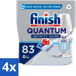 4 x Finish - Vaatwastabletten - Quantum Infinity Shine - 83 Capsules - Vaatwastabletten - Vaatwasser - Glasbescherming - Glans - Diepe Reiniging (8721418029705)