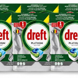 6 x Dreft - Vaatwastabletten - Platinum All-in-One Origineel - Grootverpakking - 96 Tabletten - Voordeelverpakking - 6 stuks (8721643138289)