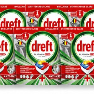 6 x Dreft - Vaatwastabletten - Platinum Plus All-in-One Citroen - Frisse geur - 25 Tabletten - Voordeelverpakking - 6 stuks (8721643138319)