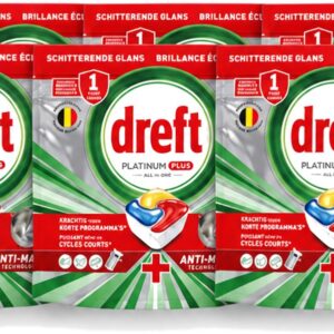 6 x Dreft - Vaatwastabletten - Platinum Plus All-in-One - Lemon - 12 Tabletten - Voordeelverpakking - 6 stuks (8721643091560)